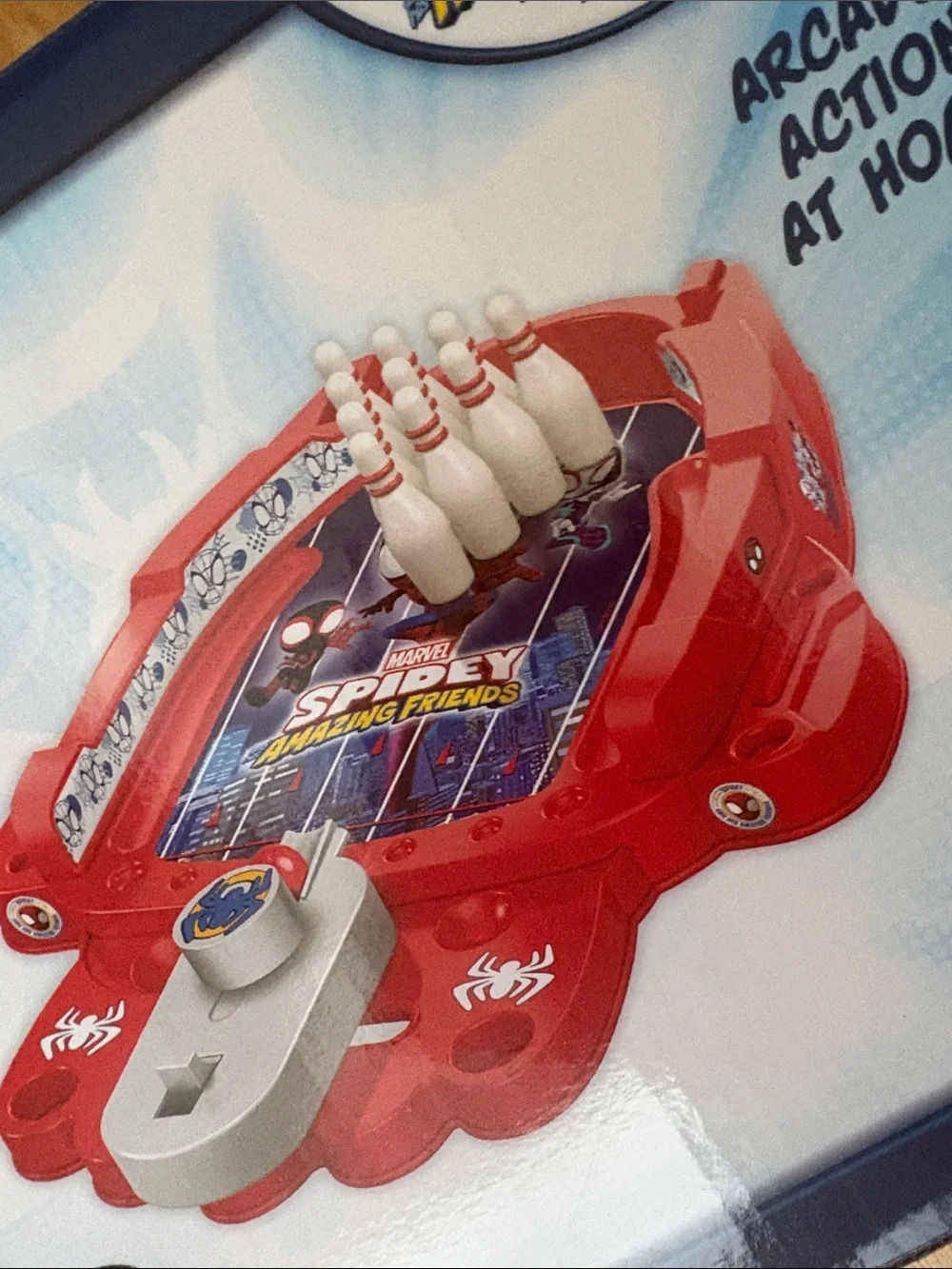 Marvel Spidey mini table top bowling arcade game new Spider-Man